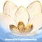 G128 9 IN White and Gold Flower Metal Wall Art Decor | Elegant Floral Wall Hanging Decor for Indoor Living Room Bedroom Office Outdoor Garden Patio Yard